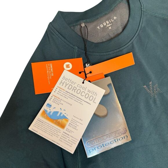 YoungLA Iron Compression Tee Mens Medium Deep Teal Superhero Hydrocool Style 425 - Picture 4 of 6